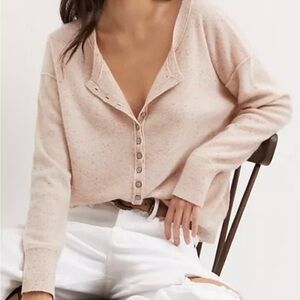 Pilcro and the Letterpress Blush Pink Cardigan